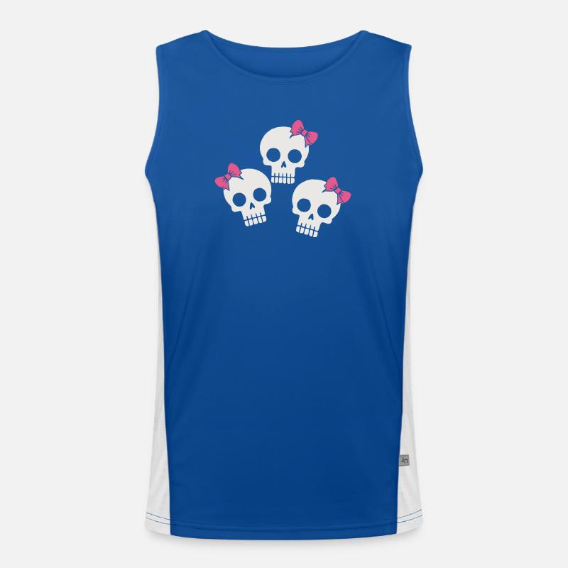Cute Skull with Bows Men's Functional Contrast Tank Top 