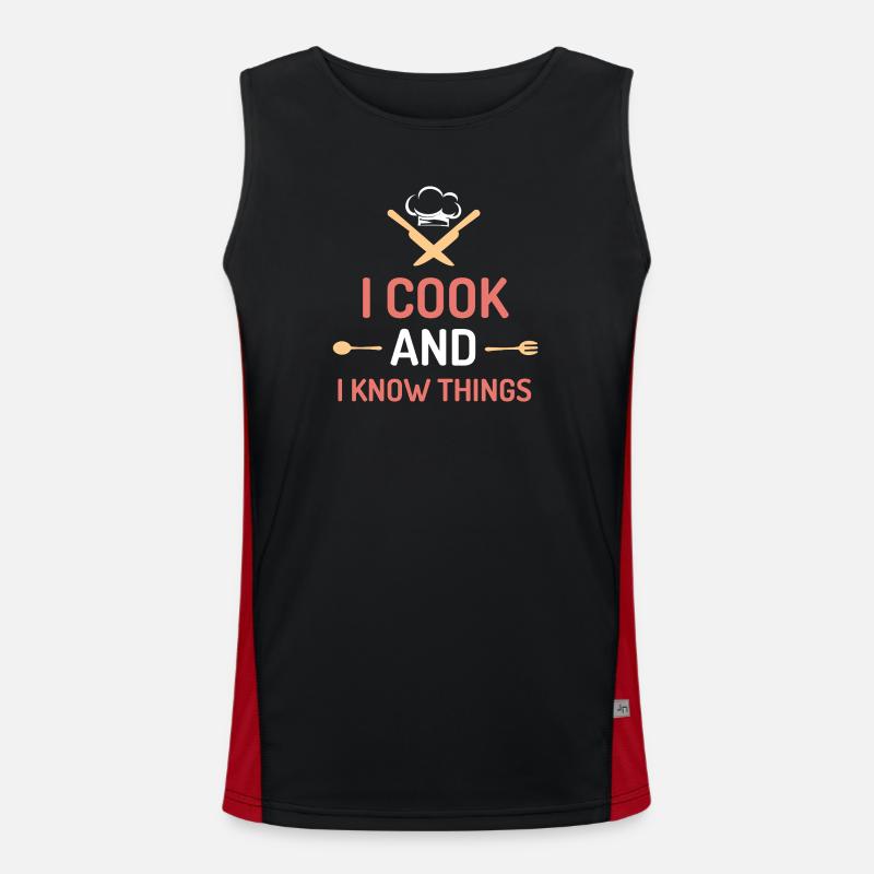 I Cook and I Know Things Men's Functional Contrast Tank Top 