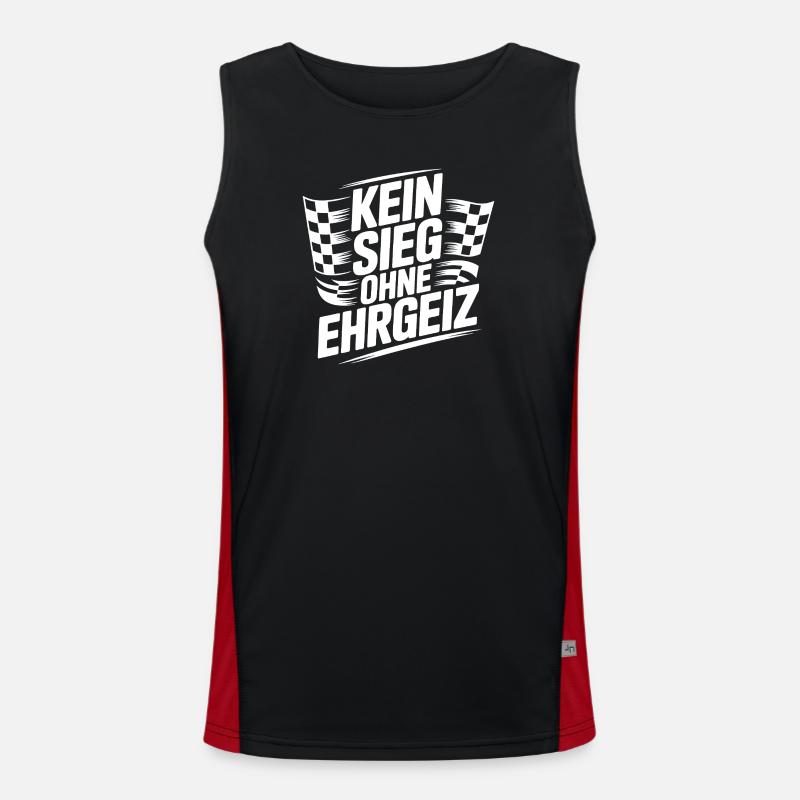 No victory without ambition - Men's Functional Contrast Tank Top - black/red