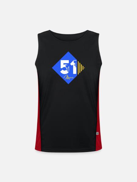 51 - Men's Functional Contrast Tank Top - black/red