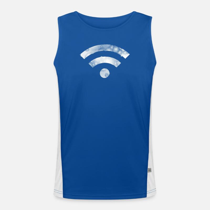 wifi wlan Symbole blanc MOD Débardeur respirant contrasté Homme 