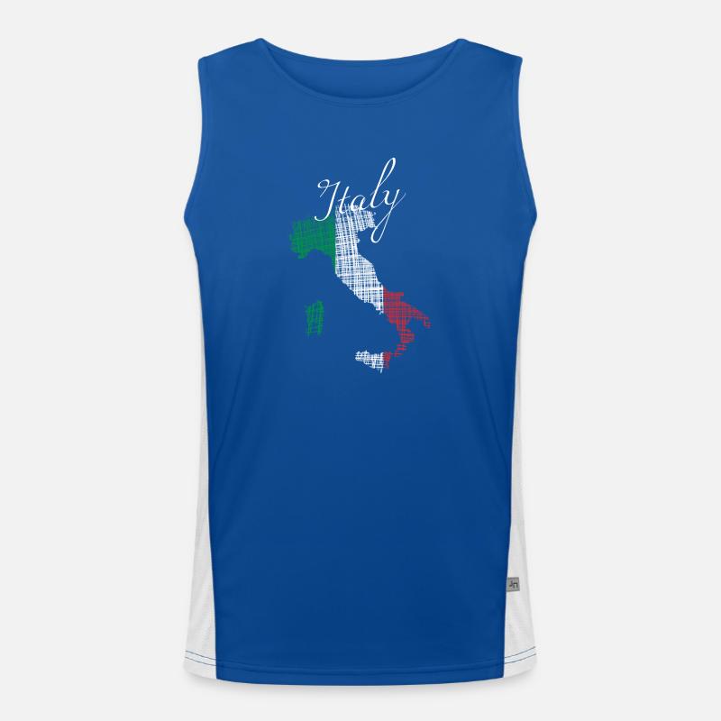 Italienische Silhouette mit Script Funktionelles Kontrast-Tank Top für Männer 