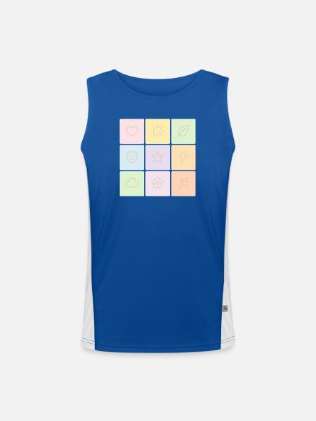 Pastel Bento Vibes - Funktionelles Kontrast-Tank Top für Männer  - Royal/Weiß - Vorne