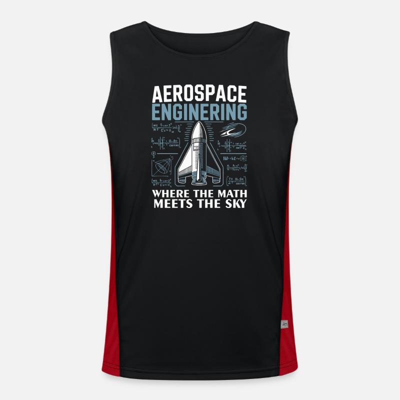 Aerospace Engineering Math Humor Design - Men's Functional Contrast Tank Top  - black/red
