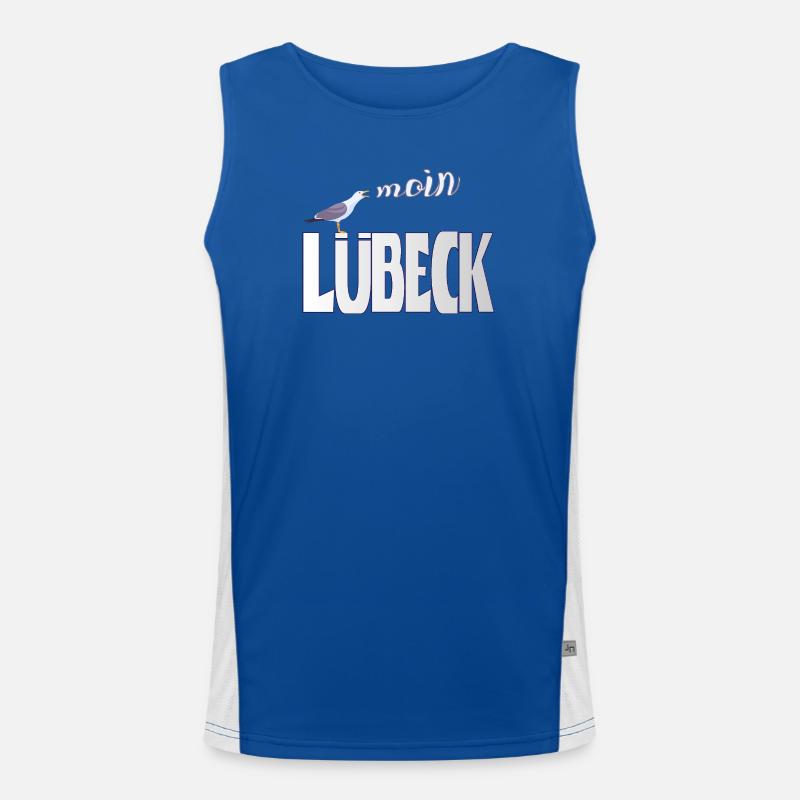 Lübeck Möwe & Moin Design Funktionelles Kontrast-Tank Top für Männer 