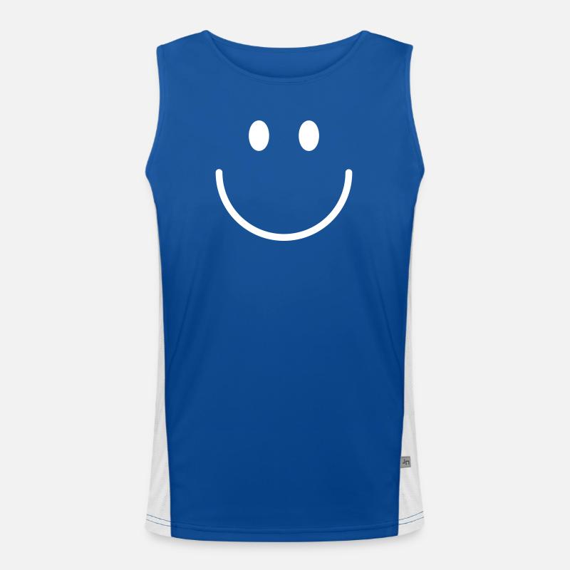 Smiley lächle gute Laune Funktionelles Kontrast-Tank Top für Männer 