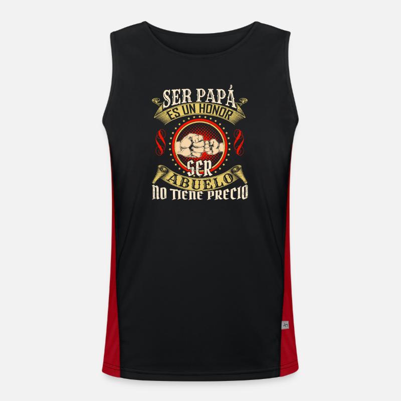 Ser Papá Es Un Héroe - Men's Functional Contrast Tank Top  - black/red