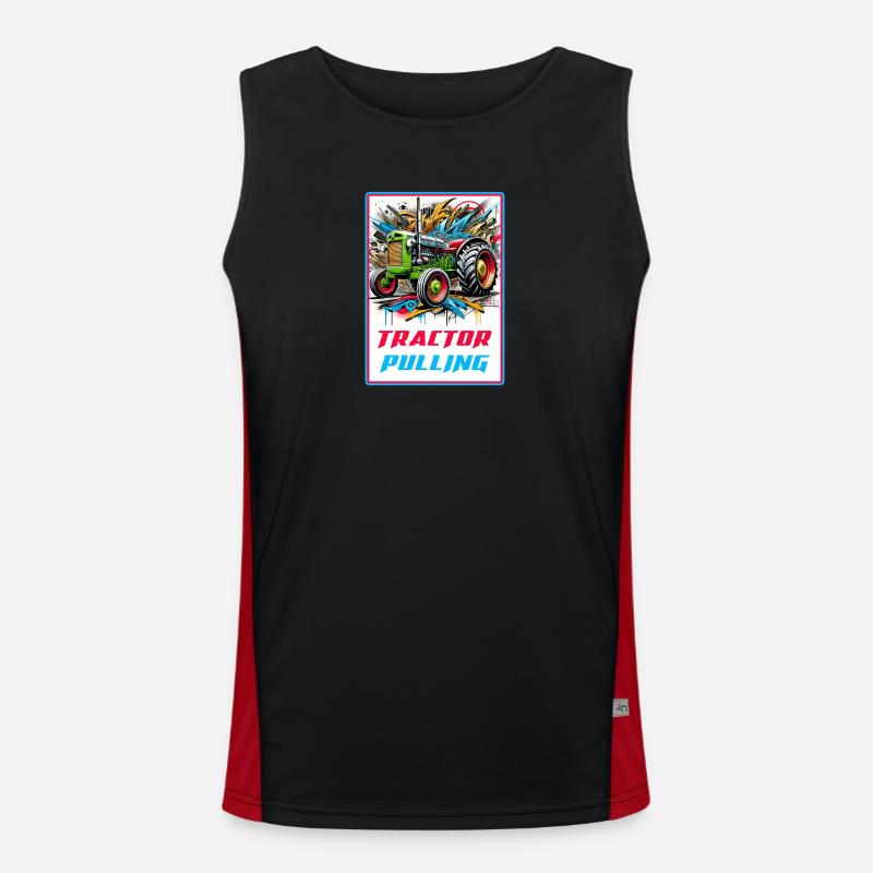 Tractor Pulling Power - Men's Functional Contrast Tank Top  - black/red