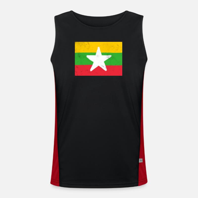 Drapeau du Myanmar Débardeur respirant contrasté Homme 