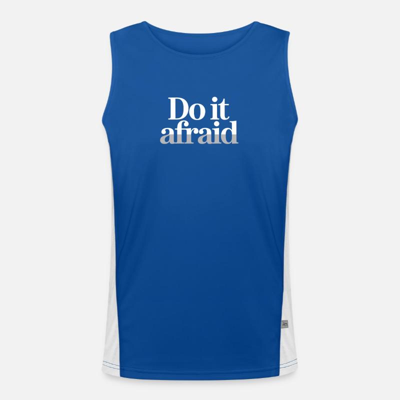 Do It Afraid Mut Weiterentwicklung Motivation Funktionelles Kontrast-Tank Top für Männer 
