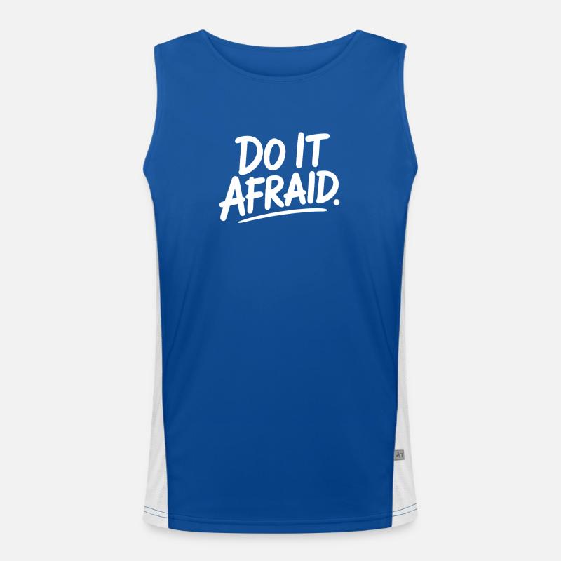 Do It Afraid Courage Development Motivation Men's Functional Contrast Tank Top 