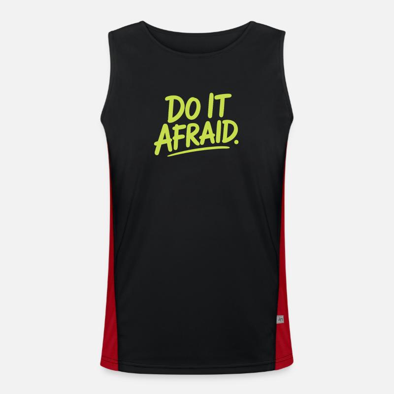 Do It Afraid Mut Weiterentwicklung Motivation Funktionelles Kontrast-Tank Top für Männer 