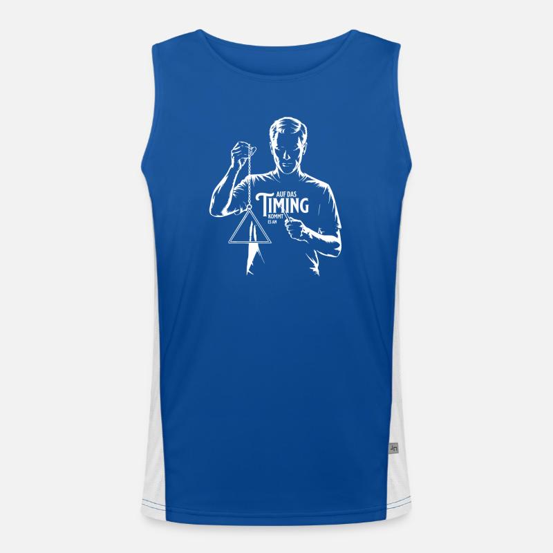 Triangel Perkussionist- Auf das Timing kommt es an Funktionelles Kontrast-Tank Top für Männer 