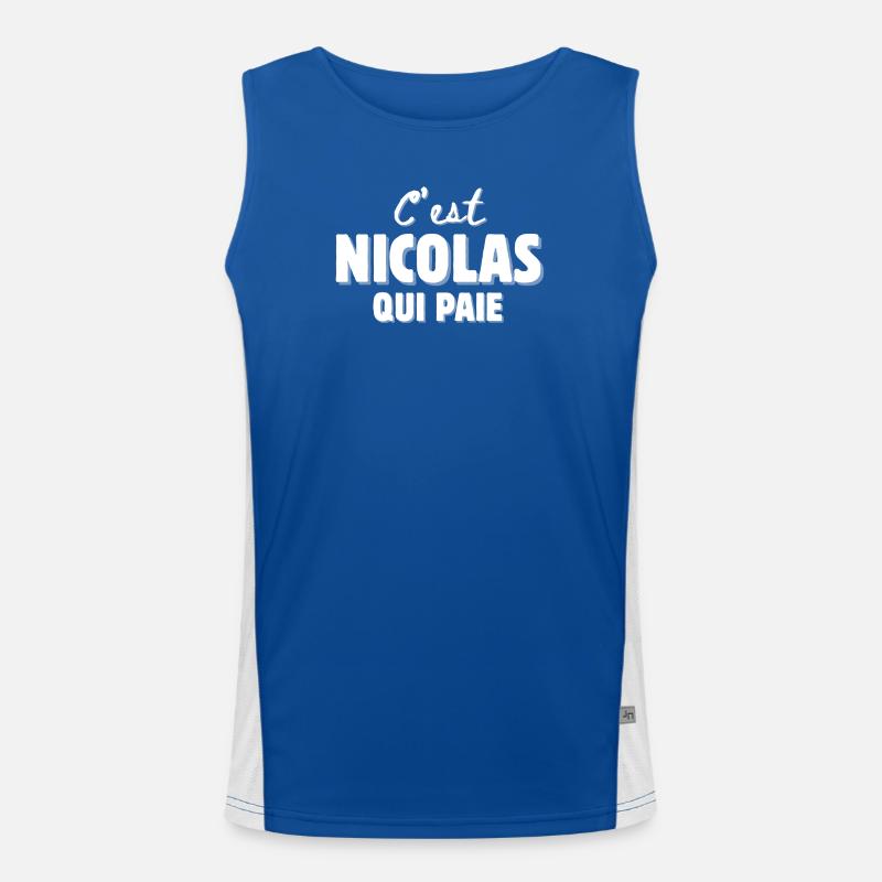 Nicholas. First name Nicolas Men's Functional Contrast Tank Top 