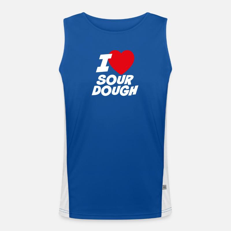 Ich liebe Sauerteig Funktionelles Kontrast-Tank Top für Männer 