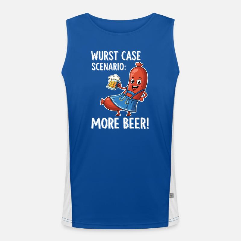 Wurst Case Scenario: More Beer ! Funktionelles Kontrast-Tank Top für Männer 