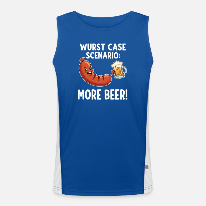 Scénario de cas de saucisse : plus de bière ! Débardeur respirant contrasté Homme 