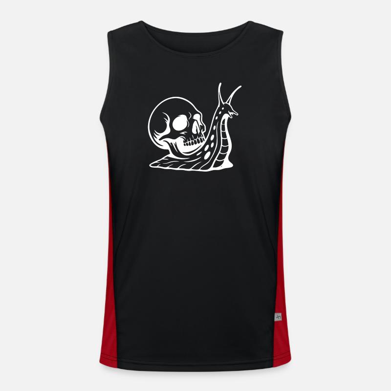 Gothic Skull with Serpent Design - Men's Functional Contrast Tank Top  - black/red