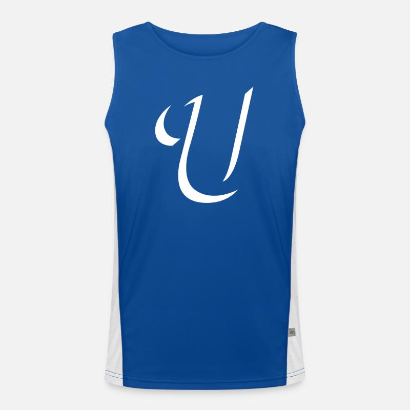 Elegantes Letter U muster mit dynamischer Form Funktionelles Kontrast-Tank Top für Männer 