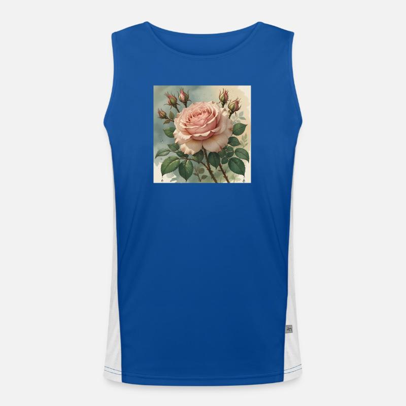 Fleur de rose rose élégamment délicate Débardeur respirant contrasté Homme 