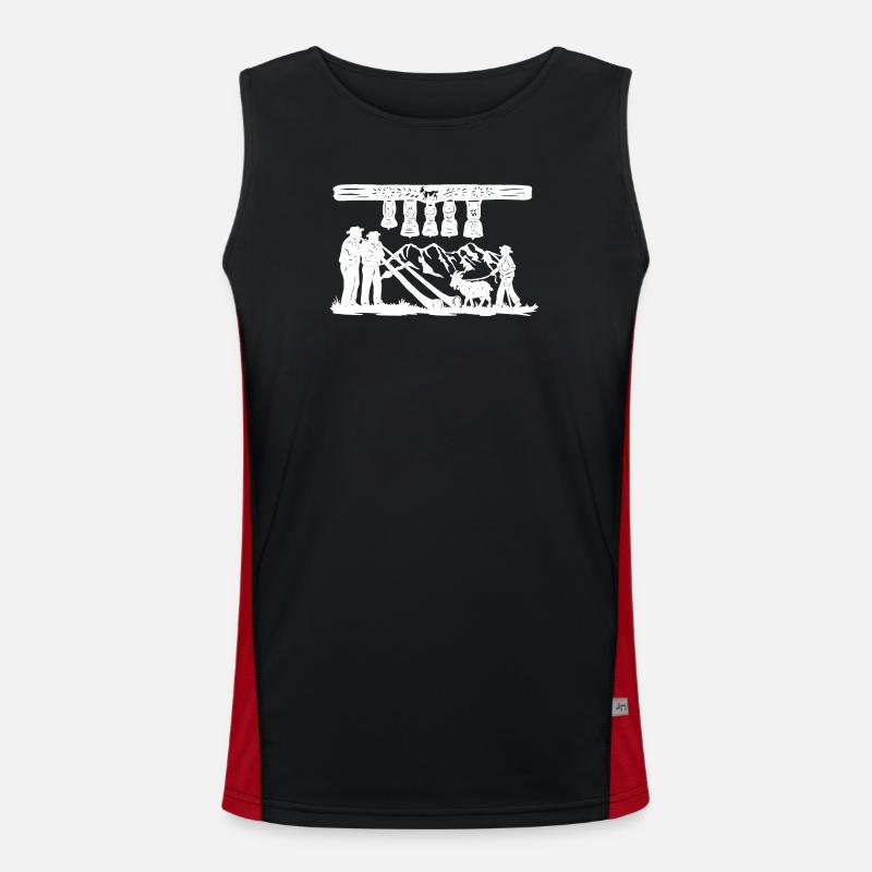 Glockenklang_white - Men's Functional Contrast Tank Top  - black/red
