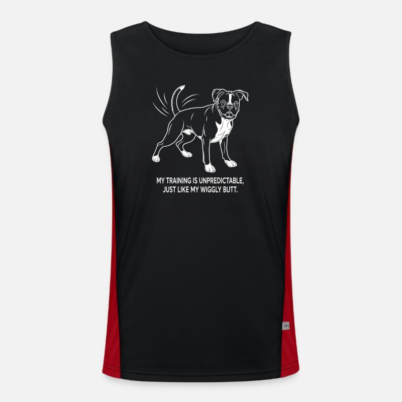 Unpredictable training and wobbly buttocks - Men's Functional Contrast Tank Top - black/red
