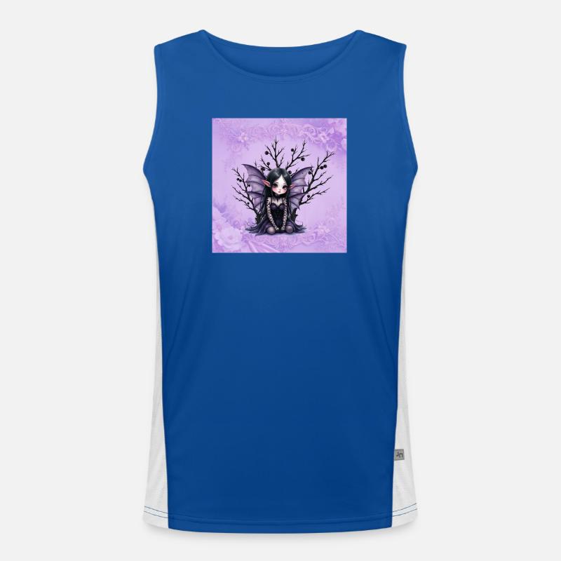 Vampir Fee Mädchen auf dunklem Baum Funktionelles Kontrast-Tank Top für Männer 