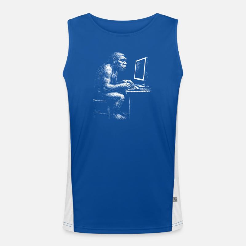 Digital Coder Homo Erectus Geschenk Funktionelles Kontrast-Tank Top für Männer 