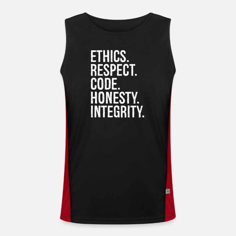 Éthique Respect Code Honnêteté Intégrité - Débardeur respirant contrasté Homme  - noir/rouge