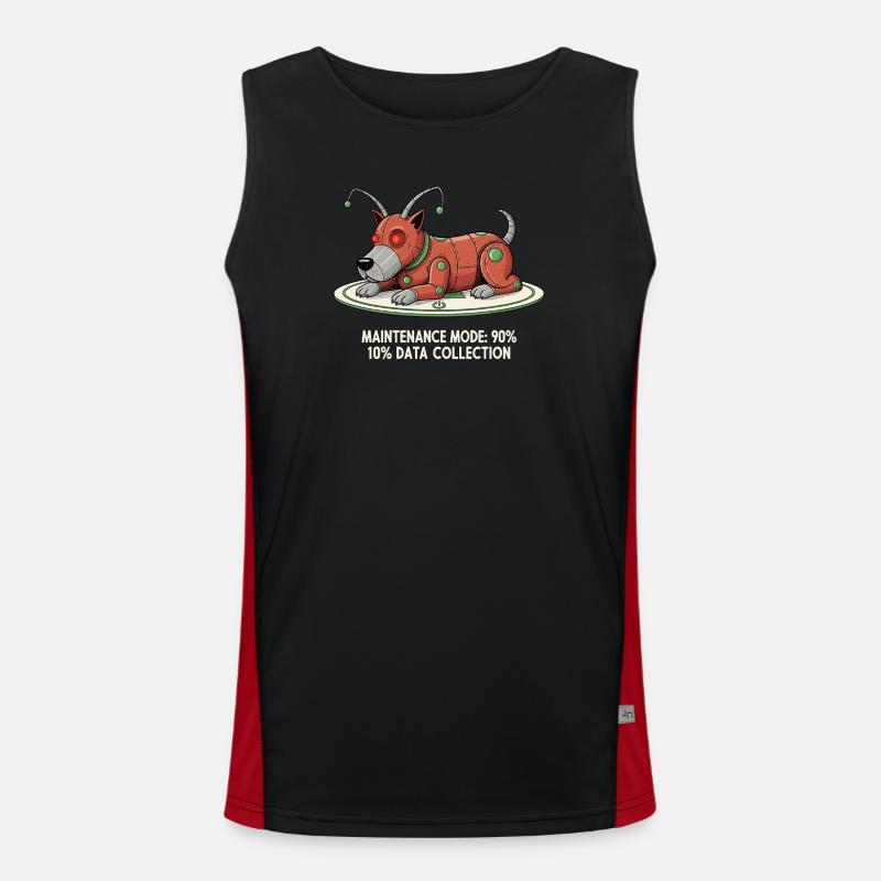 Maintenance Mode: Collect Data - Men's Functional Contrast Tank Top  - black/red
