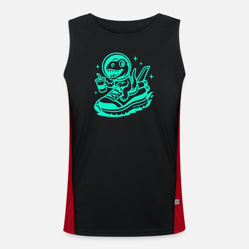 Space Fun Saurus Junior Funktionelles Kontrast-Tank Top für Männer 
