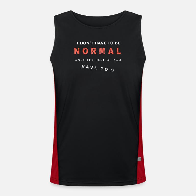 Expressive Courage Phrase Description - Men's Functional Contrast Tank Top  - black/red