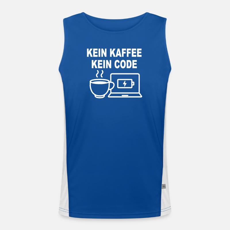 Kein Kaffee Kein Code - Conception de programmeur amusant Débardeur respirant contrasté Homme 