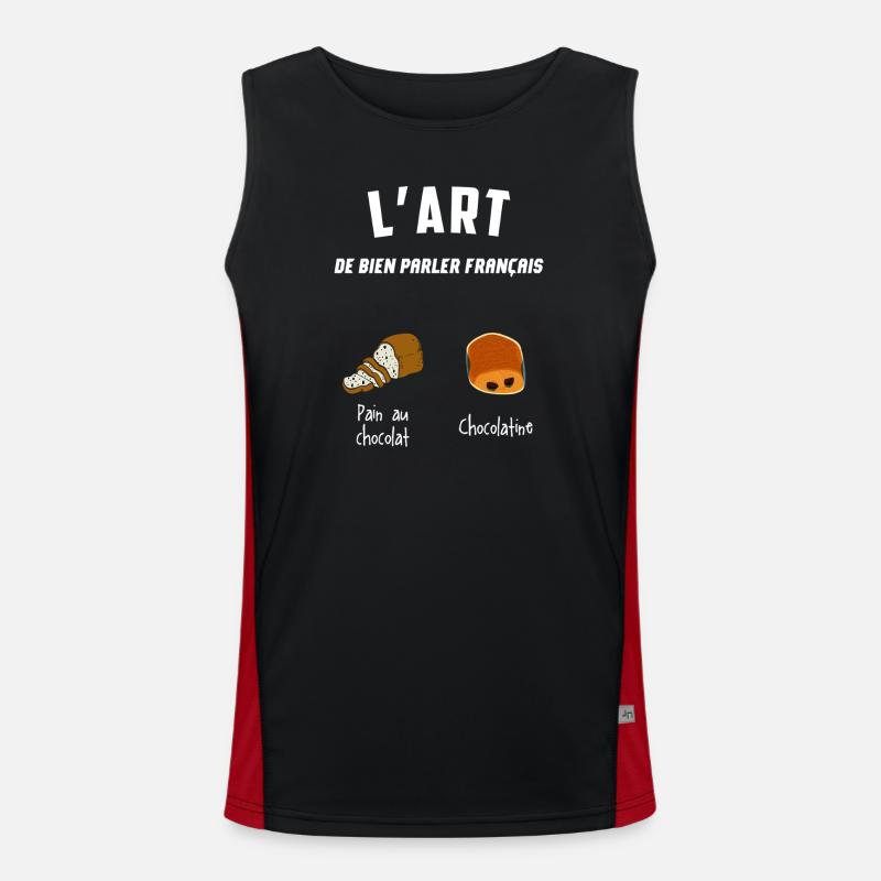 Fierté Sud Ouest Gift Idea - Men's Functional Contrast Tank Top  - black/red