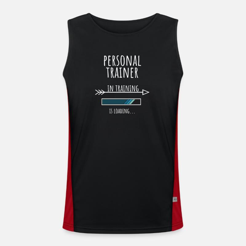 Personal Trainer Gift Profession Training - Men's Functional Contrast Tank Top  - black/red