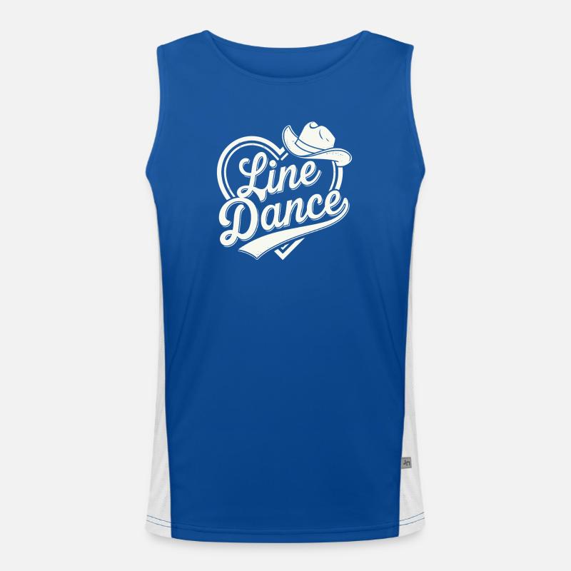 Line Dance Cowboy Design Men's Functional Contrast Tank Top 