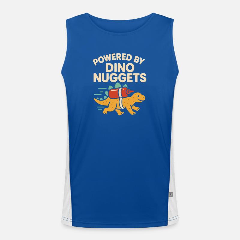 Dino Nuggets Nostalgia Funny Snack Dinosaur Men's Functional Contrast Tank Top 