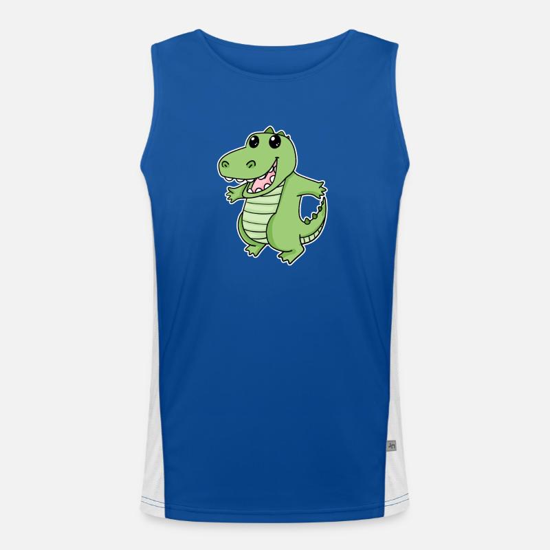 Conception de dessin animé de crocodile ludique Débardeur respirant contrasté Homme 