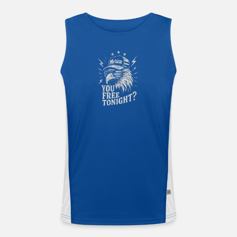 Du bist heute Abend frei, Adler, 4. Juli Funktionelles Kontrast-Tank Top für Männer 