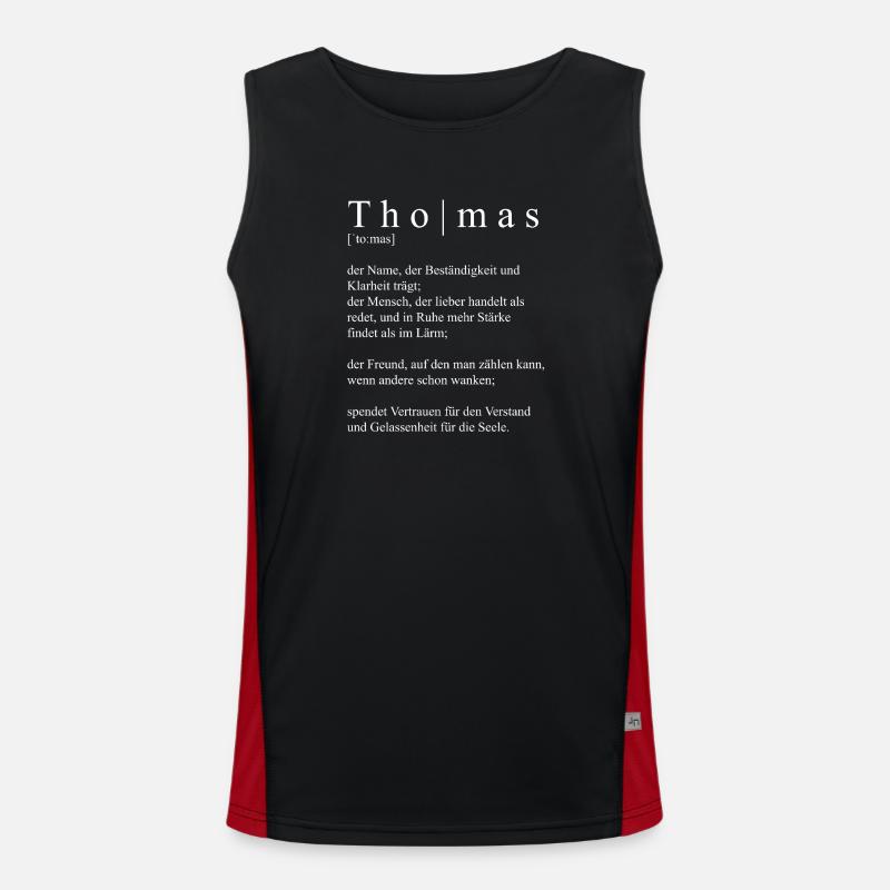 Thomas Definition Typography - Men's Functional Contrast Tank Top  - black/red