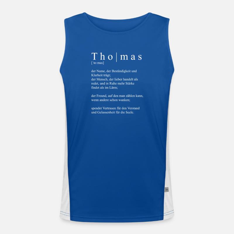 Thomas Definition Typografie  Funktionelles Kontrast-Tank Top für Männer 
