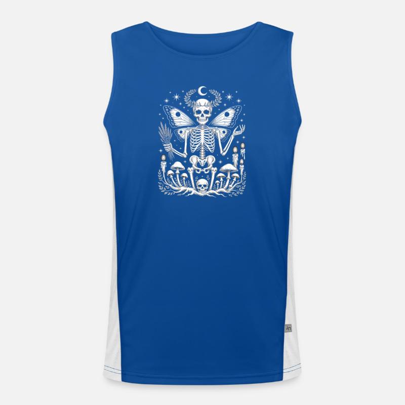 Gothic Skelett Fee mit Mondphasen Funktionelles Kontrast-Tank Top für Männer 