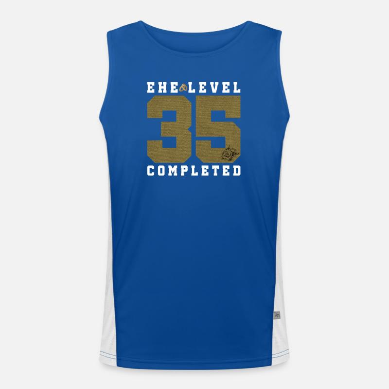 35th Wedding Anniversary Men's Functional Contrast Tank Top 