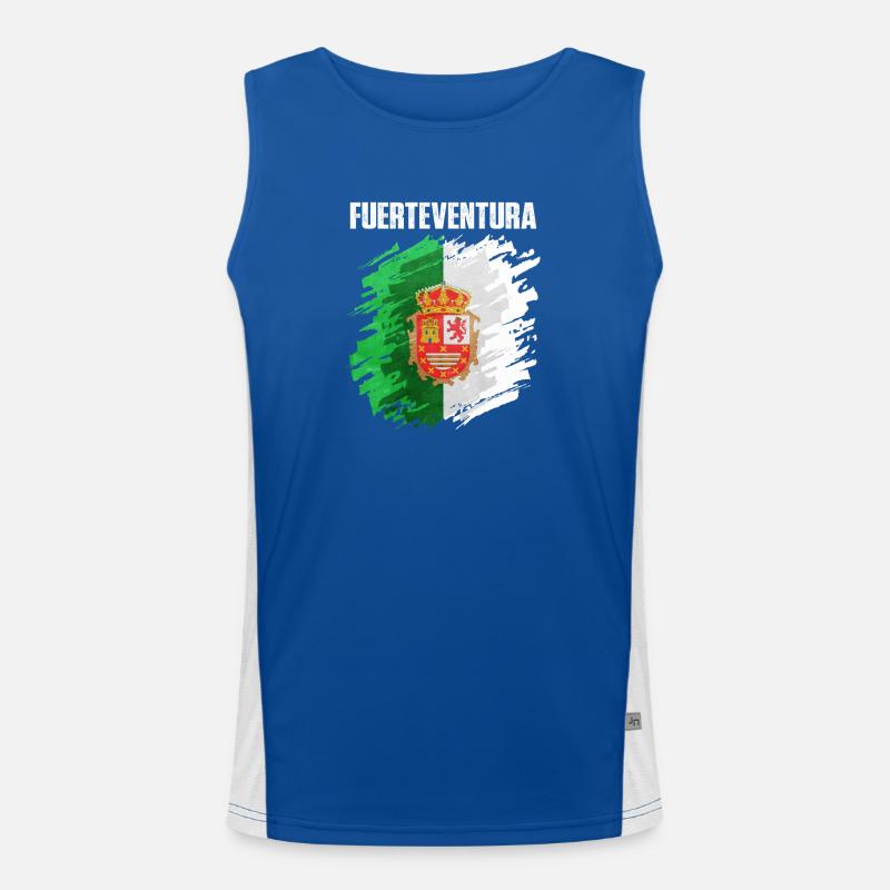 Fuerteventura Flag Design Men's Functional Contrast Tank Top 