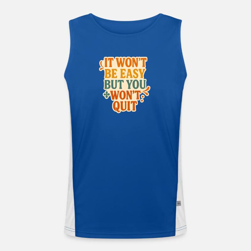 Conception typographique de motivation persistante Débardeur respirant contrasté Homme 