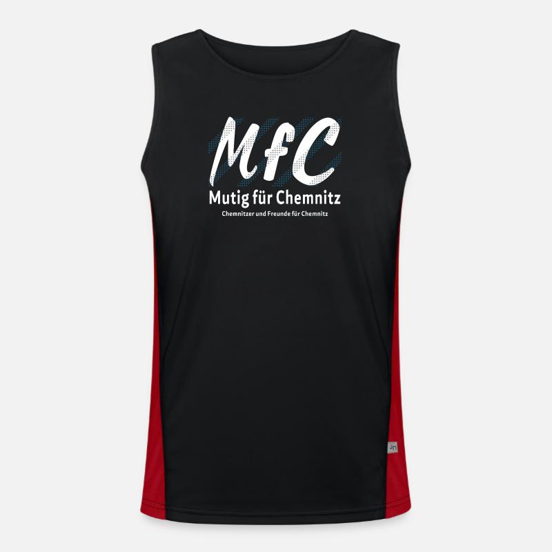 Chemnitz Courageous for Chemnitz - Men's Functional Contrast Tank Top  - black/red