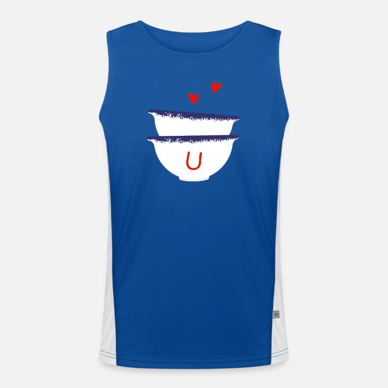 Letter u Breton bowls Men's Functional Contrast Tank Top 