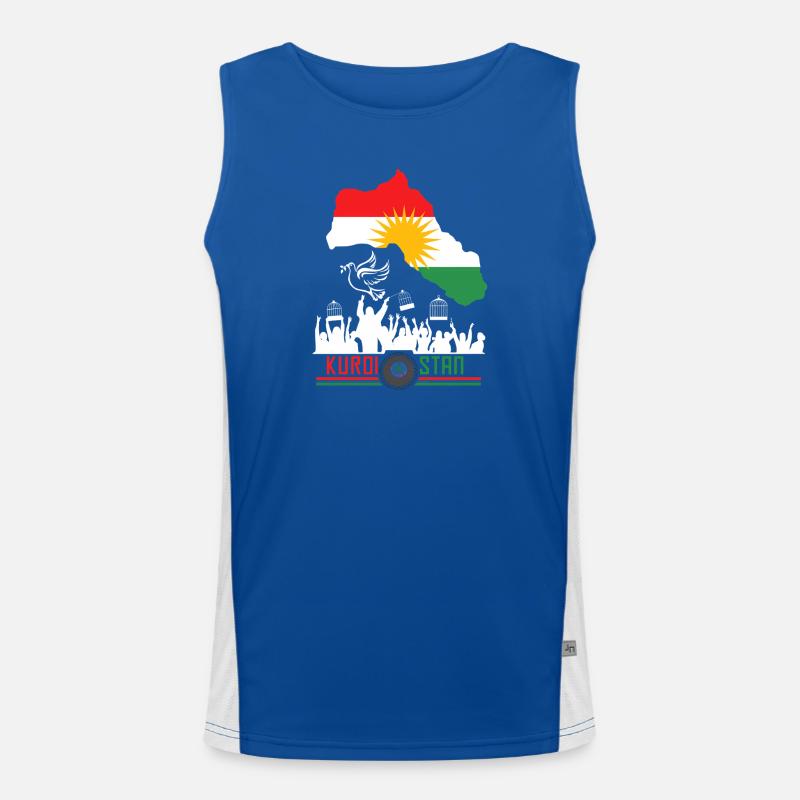 Drapeaux kurdes avec Kurdistan Kurde Débardeur respirant contrasté Homme 
