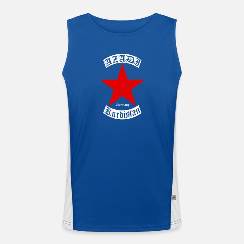 Kurdistan Kurden Großer Rotstern mit Text Funktionelles Kontrast-Tank Top für Männer 