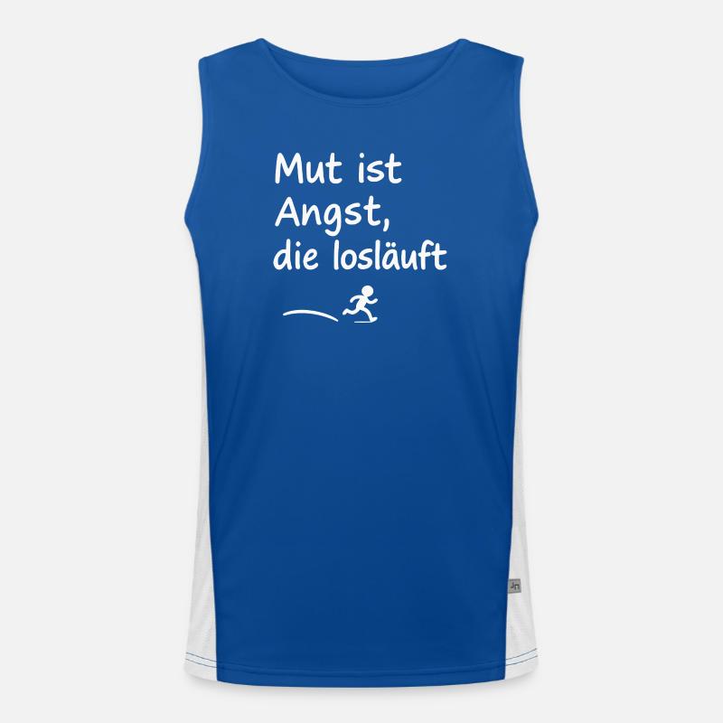 Courage is fear that starts running Men's Functional Contrast Tank Top 